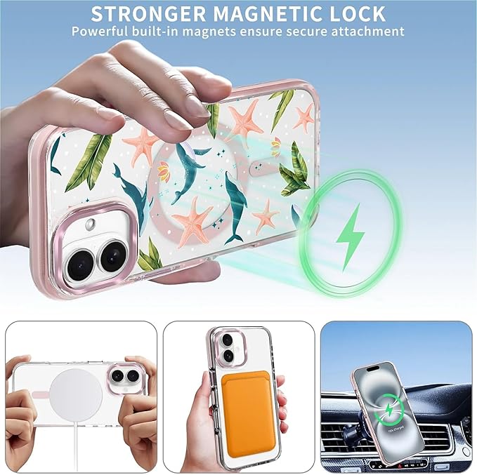 Case for iPhone 16 Plus, Sealife Whale Ocean Wildlife Clear Phone Case - Image 3