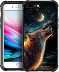 for iPhone 7/8 Case, Star Cave Hungry Wolf Pattern Graphic Design Girl Boy Soft by FKBRCL4U