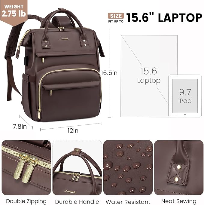 LOVEVOOK Leather Laptop Backpack - Image 4