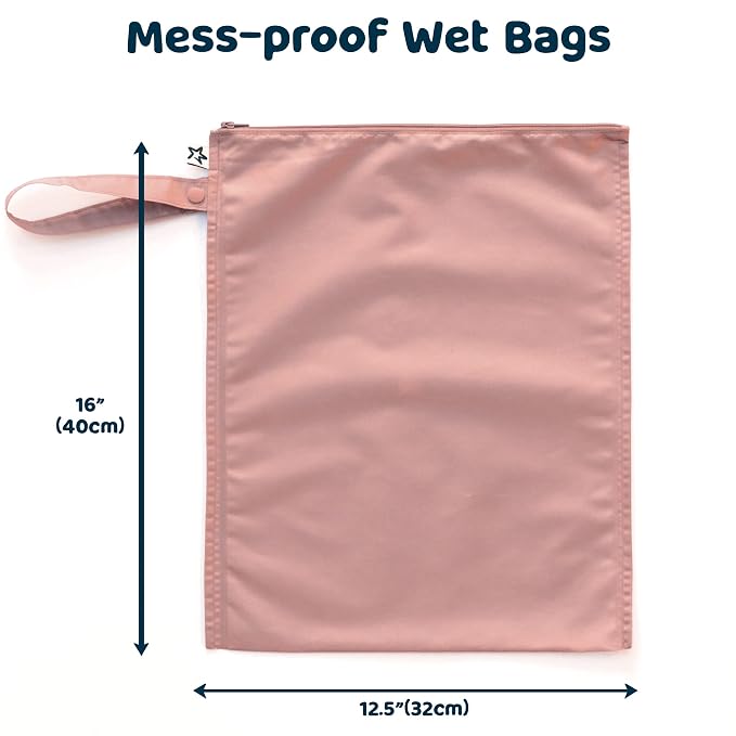 Tiny Twinkle Mess Proof Wet Bags | 2-Pack Reusable Waterproof Wet Bags - Image 7