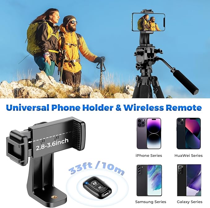 Camera Tripod, 75” Heavy Duty Tripod - Image 5
