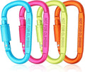 Craebuer 4 Pack Carabiner Clip, 3 inch Aluminum D-Ring Shape Locking Carabiners by Craebuer