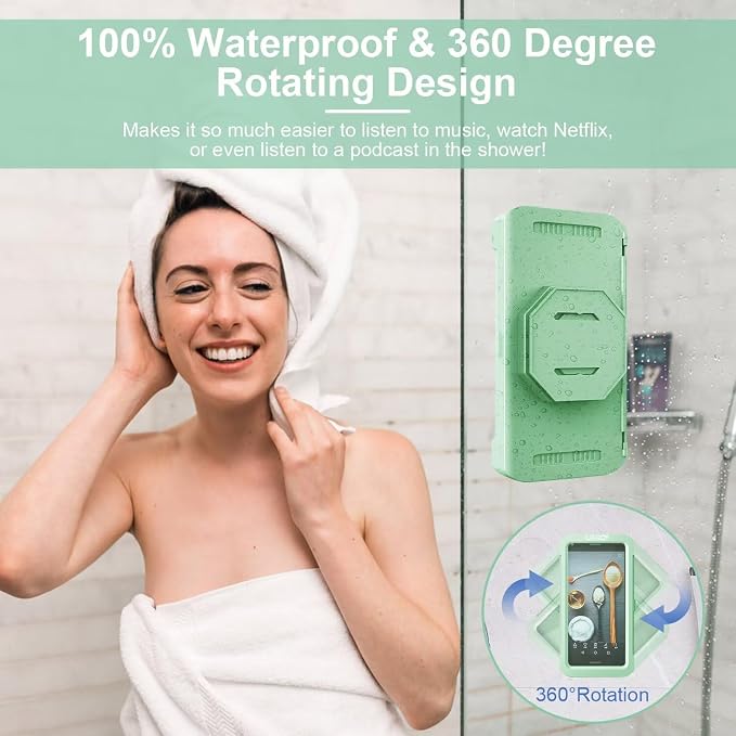 URROY Shower Phone Holder Waterproof, 360° Rotation Shower Phone Case, Anti-Fog - Image 2