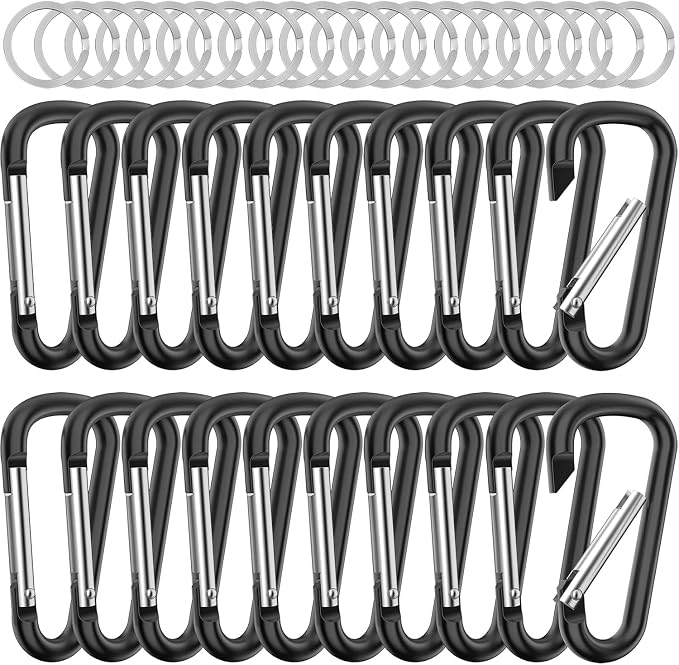 sprookber 2.28" Small Carabiner Clip Keychain, D Ring Caribeaner Clip, Key Clip by Sprookber