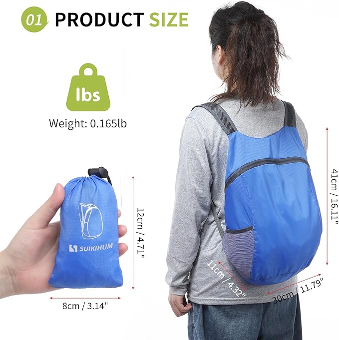 20L Ultra Hiking-Daypack Lightweight Foldable Travel Packable Backpack - Image 3