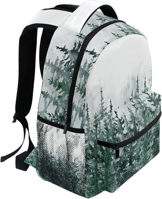 Winter Forest Kids Backpack Pinewood Tree School Backpacks Boys Girls Preschool - Image 5