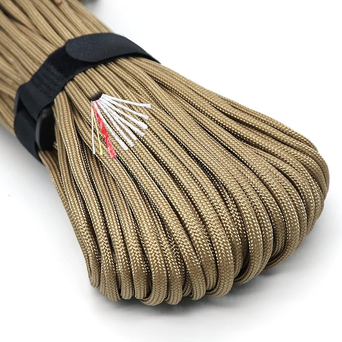 PSKOOK Survival Paracord Parachute Fire Cord Survival Ropes Red Tinder Cord PE by PSKOOK