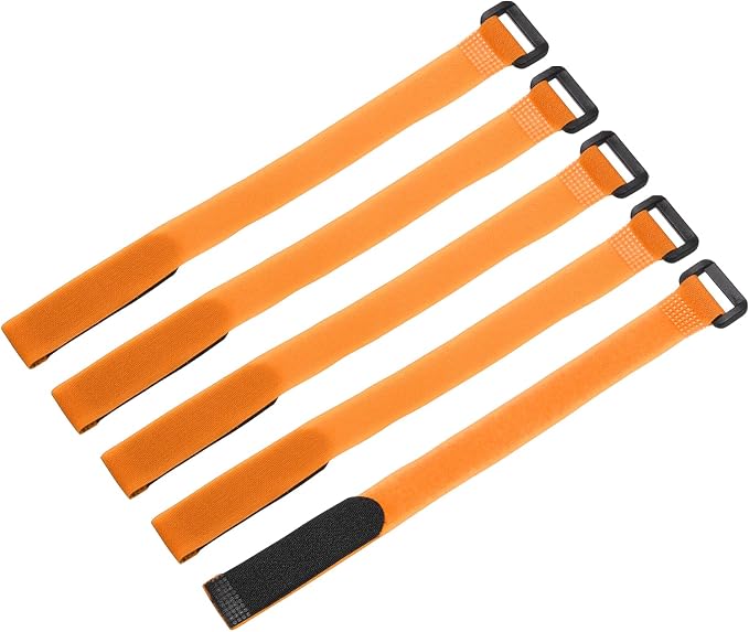 MECCANIXITY 5Pcs Reusable Battery Tie Down Straps, 0.8x12" Orange Nylon by MECCANIXITY