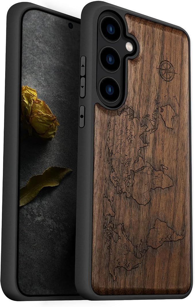 Carveit Wood Case for Galaxy S24 Plus Case Shockproof Protective Cover Unique by Carveit
