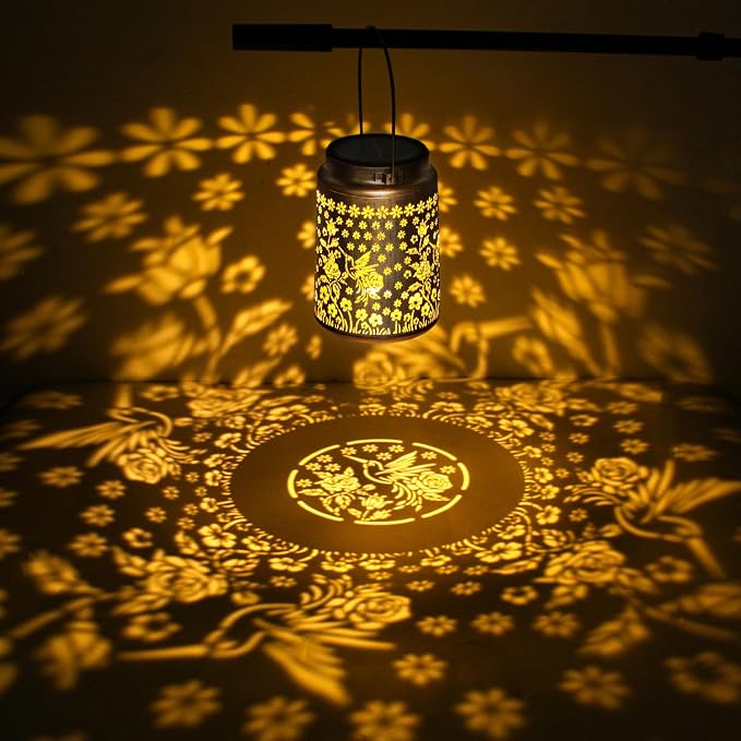 2 Pack Solar Lanterns Outdoor Waterproof Hummingbird Garden Decor Gift - Image 4