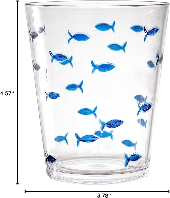 KLIFA- CHARLESTON- 16.5 oz, Acrylic Fishing Tumbler, School of Fish Drinking - Image 6
