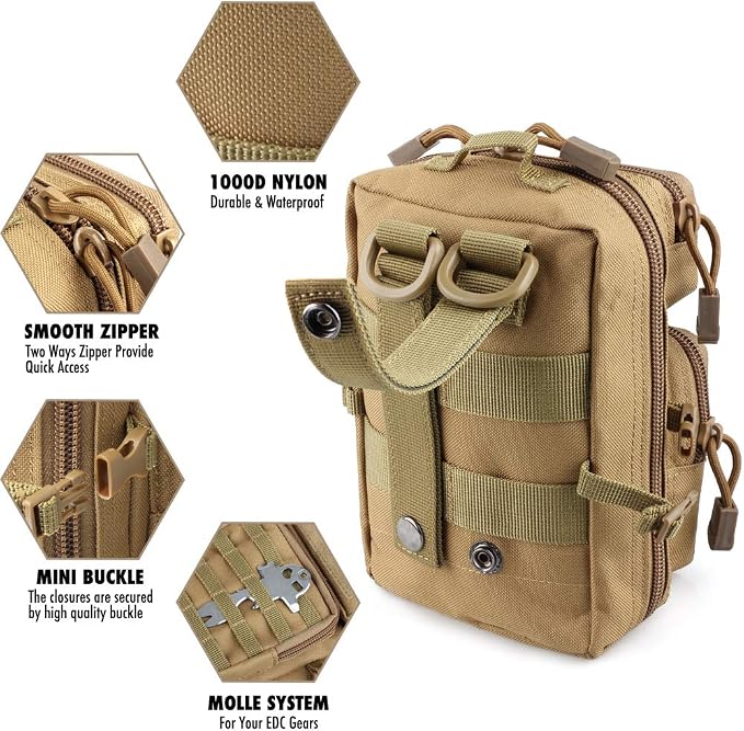 LIVANS Tactical Molle Utility Pouch, EDC Tool Pouch Tactical Phone Pouches Mini - Image 5