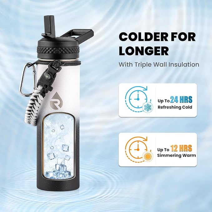 RAYMYLO Insulated Water Bottle 20 oz, Triple Wall Vacuum Stainless Steel - Image 2
