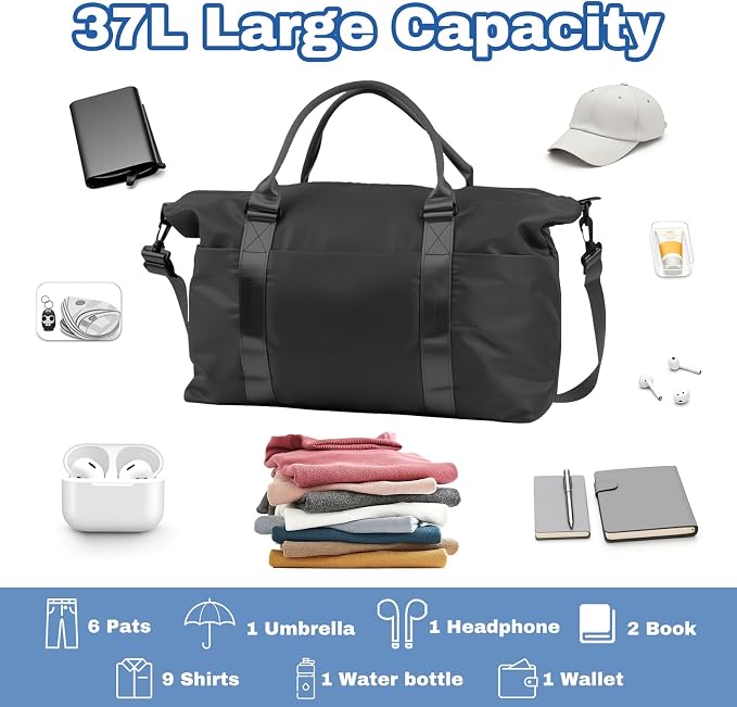 Weekender Duffel Bags for Women， Travel Totes Bag for Airplane Essentials - Image 3