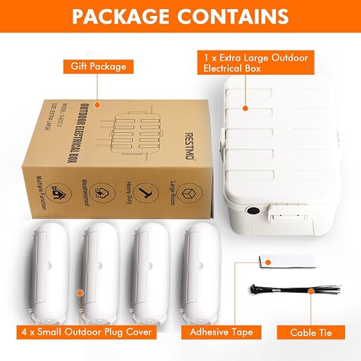 RESTMO 5-Piece Outdoor Waterproof Electrical Box Set – 12.5" x 8.5" x 5" Large - Image 9