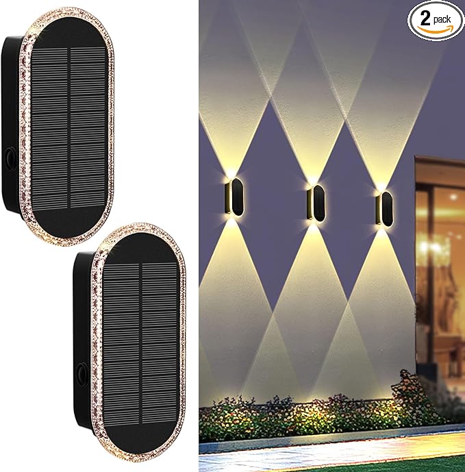 LIANGLOME 2PK Solar Fence Lights Outdoor by LIANGLOME
