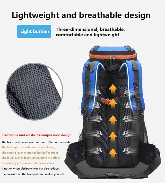 Bseash 60L Hiking Camping Backpack - Image 5
