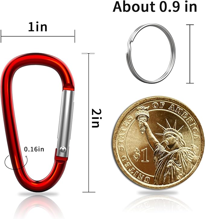 30PCS Aluminum Carabiner Clips - Image 2