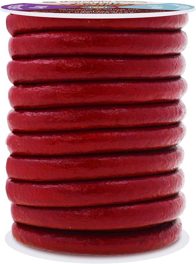 Mandala Crafts Round Genuine Burgundy Leather Cord - Image 2