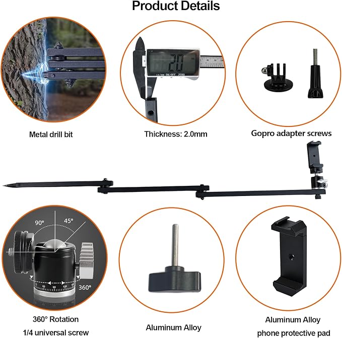 Tree Stand Phone Mount for Hunting, Treestand Phone Holder for Self Filming - Image 3