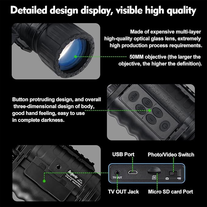 True Night Vision Monocular for Adults, IR Illuminator for Complete Darkness - Image 5