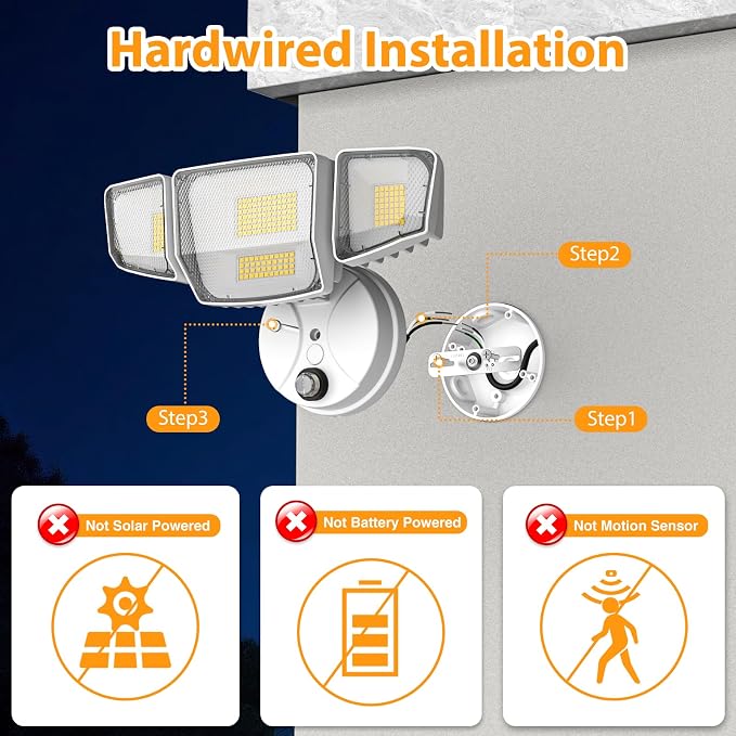 Abovizo 90W Dusk to Dawn Outdoor Light, 000LM 6500K LED Flood Lights Outdoor - Image 2