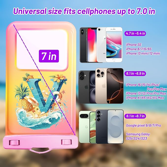 Personalized Initial Waterproof Phone Pouch Case - Image 2