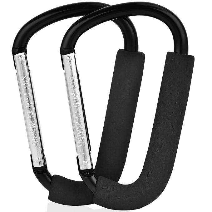 2 Pack Stroller Hooks, 6.3" Large Stroller Clips, Stroller Hook by NEOACT