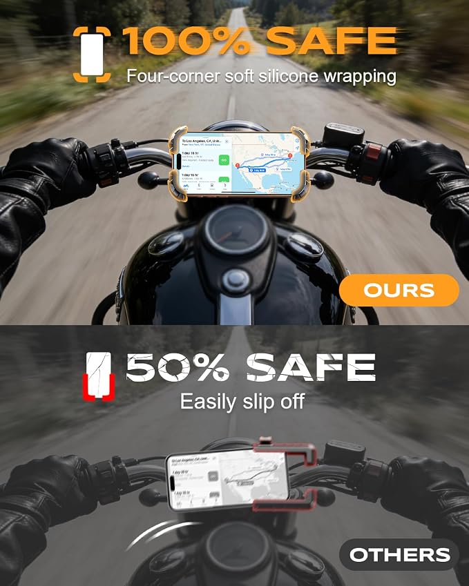Zewdov Motorcycle Phone Mount, Upgrade Bike Phone Holder, 360° Rotatable Phone - Image 7