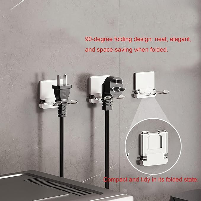 Self-Adhesive Foldable Hook | Wall-Mounted Power Cord Organizer | Razor Holder - Image 8
