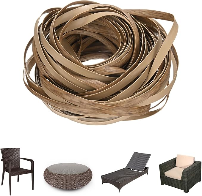 M METERXITY 1-Pack Wicker Repair Kit, 8mm x 66ft/20m Plastic Flat Rattan by MMETERXITY