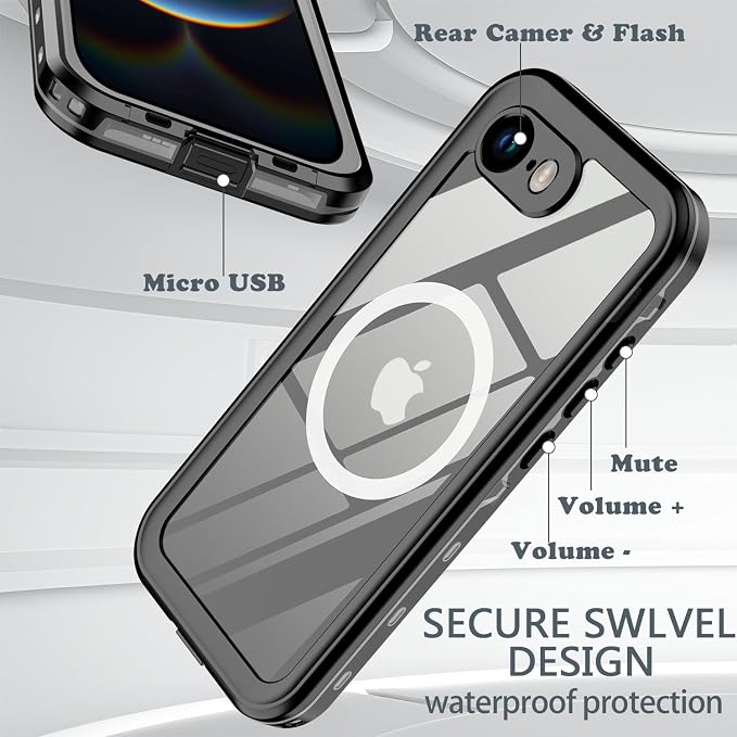 for iPhone 16e Case Waterproof, Full-Body Hard Case Built-in - Image 6