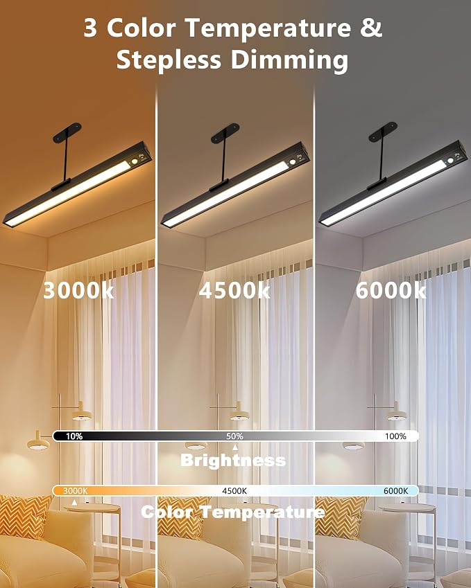 Rechargeable Motion Sensor Ceiling Light, Full Metal Pendant Lights, Battery - Image 4