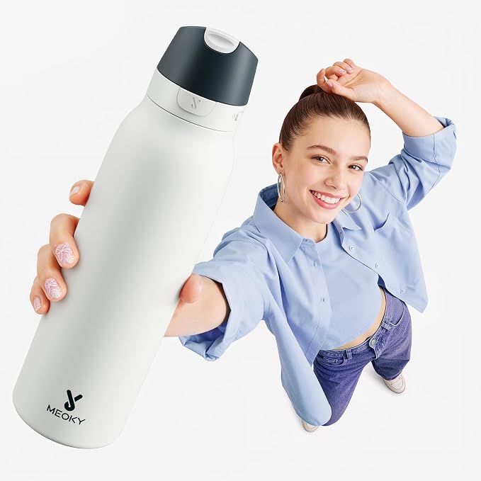 Meoky 24 oz Travel Water Bottle Stainless Steel: Leak Proof Locking Lid - Image 7