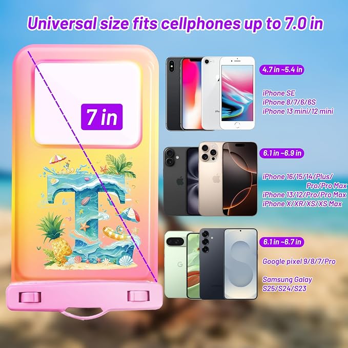 Personalized Initial Waterproof Phone Pouch Case - Image 2