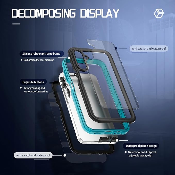 DINGXIN for Samsung Galaxy A15 5G Phone Case Waterproof IP68 Certified - Image 4