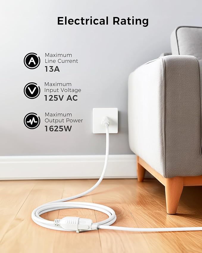 Cable Matters 2-Pack 16 AWG Heavy Duty 13A Power Extension Cord - 6ft - Image 2