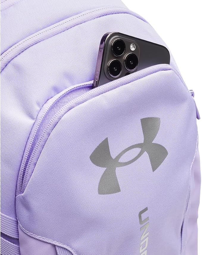 Under Armour Unisex Hustle 6.0 Backpack, Transparent/Transparent/Metallic Silver - Image 3
