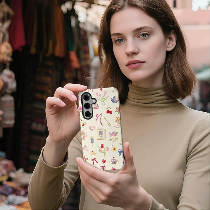 for Samsung Galaxy S25 Plus Case, HL2 Aesthetic Bow Preppy Collage Hybrid 2 - Image 5