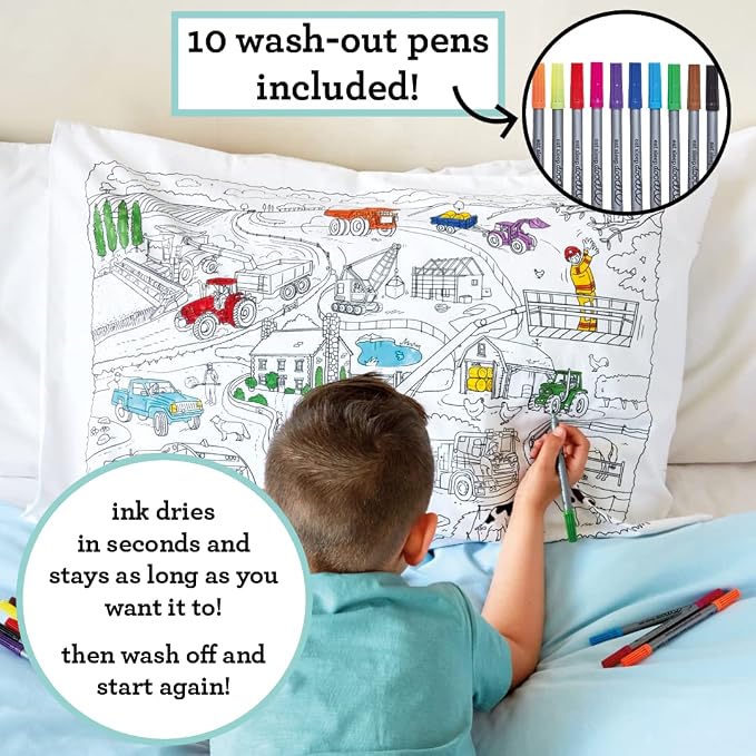 eatsleepdoodle 30x20in White Cotton Pillowcase - Image 2
