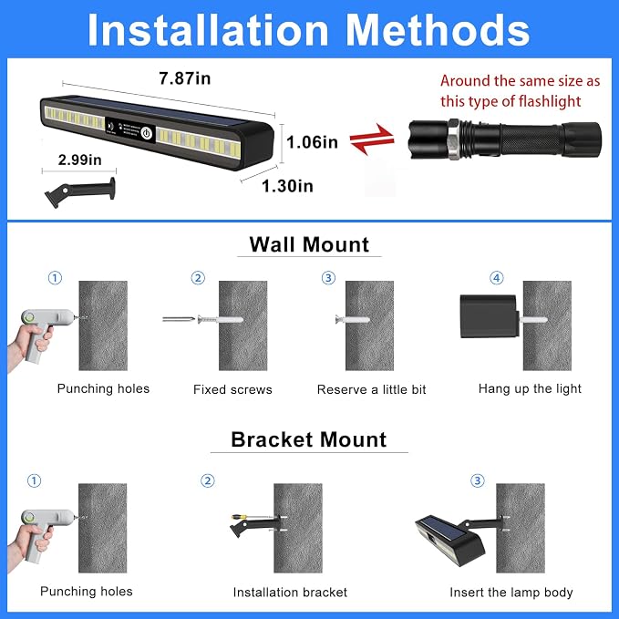 Aolyty Solar Lights Outdoor, 3 Work Modes Solar Strobe Lights Waterproof - Image 5