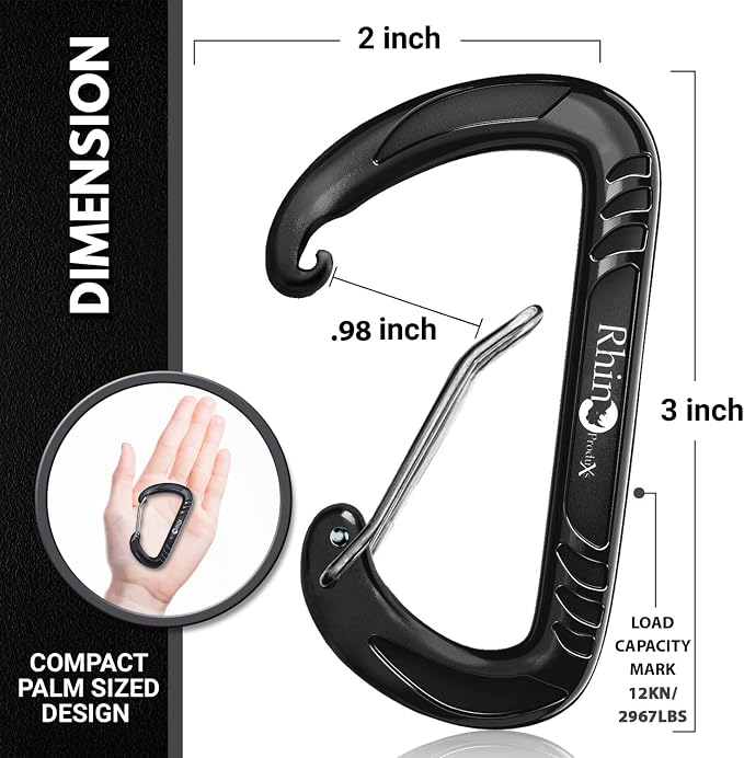 Rhino Produxs 12kN Heavy Duty Carabiner Clips, - Image 2