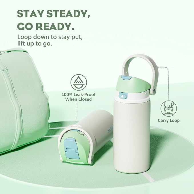POWCAN 18 oz Steel Insulated Water Bottle: 2-in-1 Push-Button Spout & Flip - Image 4