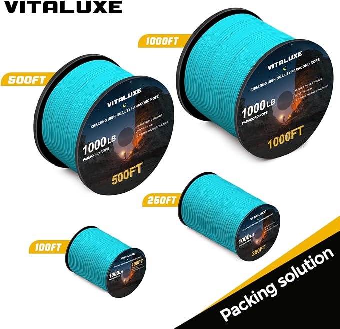 1000lb Paracord Rope, 4mm 12 Triple Strands Paracord, Heavy Duty Tactical - Image 6