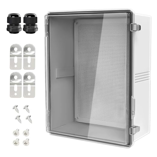 LeMotech Electrical Box, IP67 Waterproof Hinged Clear Cover Stainless Steel by LeMotech