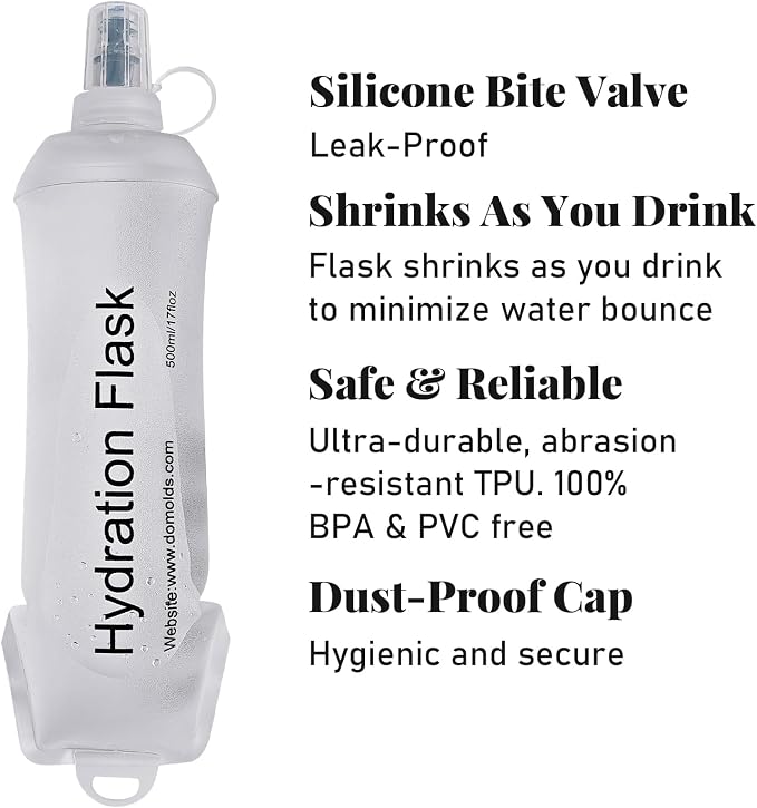 2Pcs 500ml Soft Flask, TPU Collapsible Soft Water Bottle - Image 2