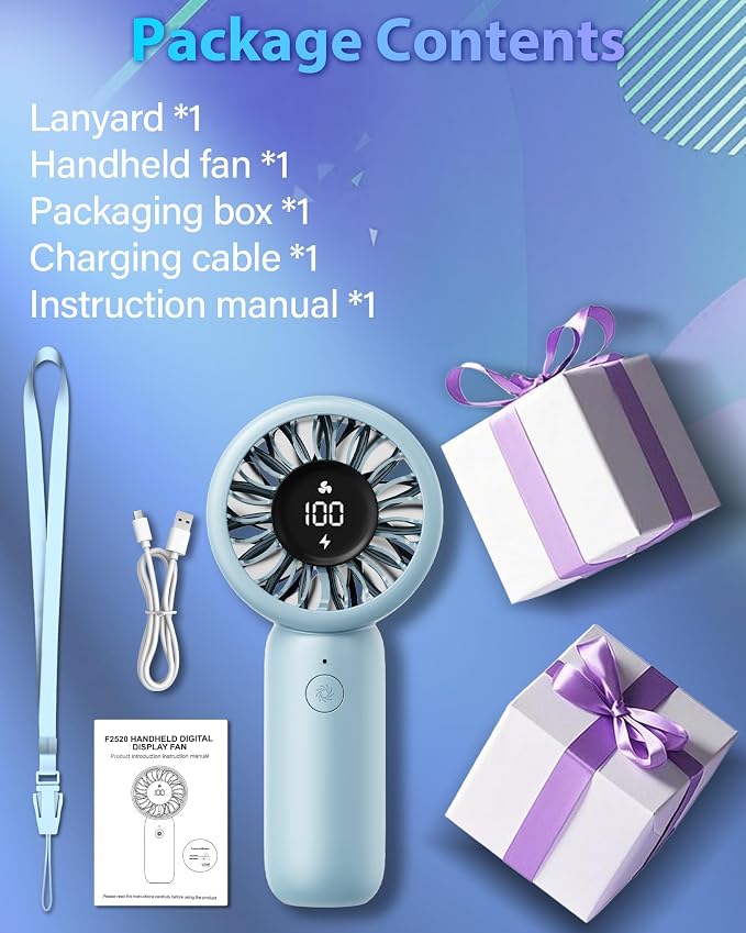 Portable Handheld Fan Personal Small Turbo Hand Fan Powerful, USB Rechargeable - Image 8