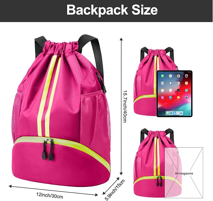 Hoedia Sports Drawstring Backpack - Image 4