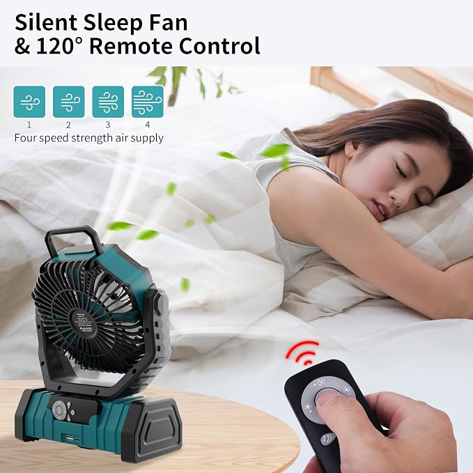 20000mAh Outdoor Camping Fan Battery Operated, Portable Rechargeable Battery - Image 4