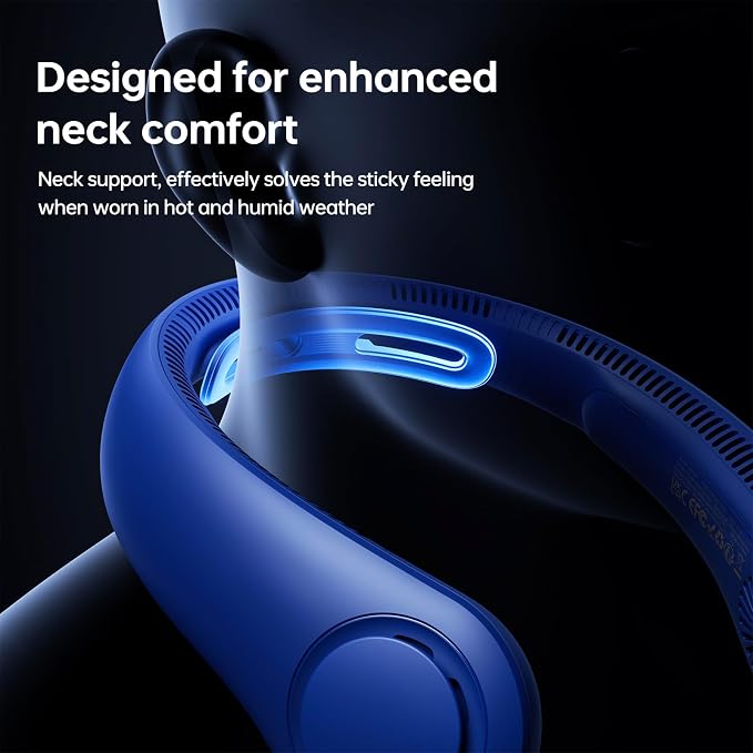 JISULIFE Portable Neck Fan Upgraded, Neckbrace Personal Hands Free, 5 Speed - Image 2